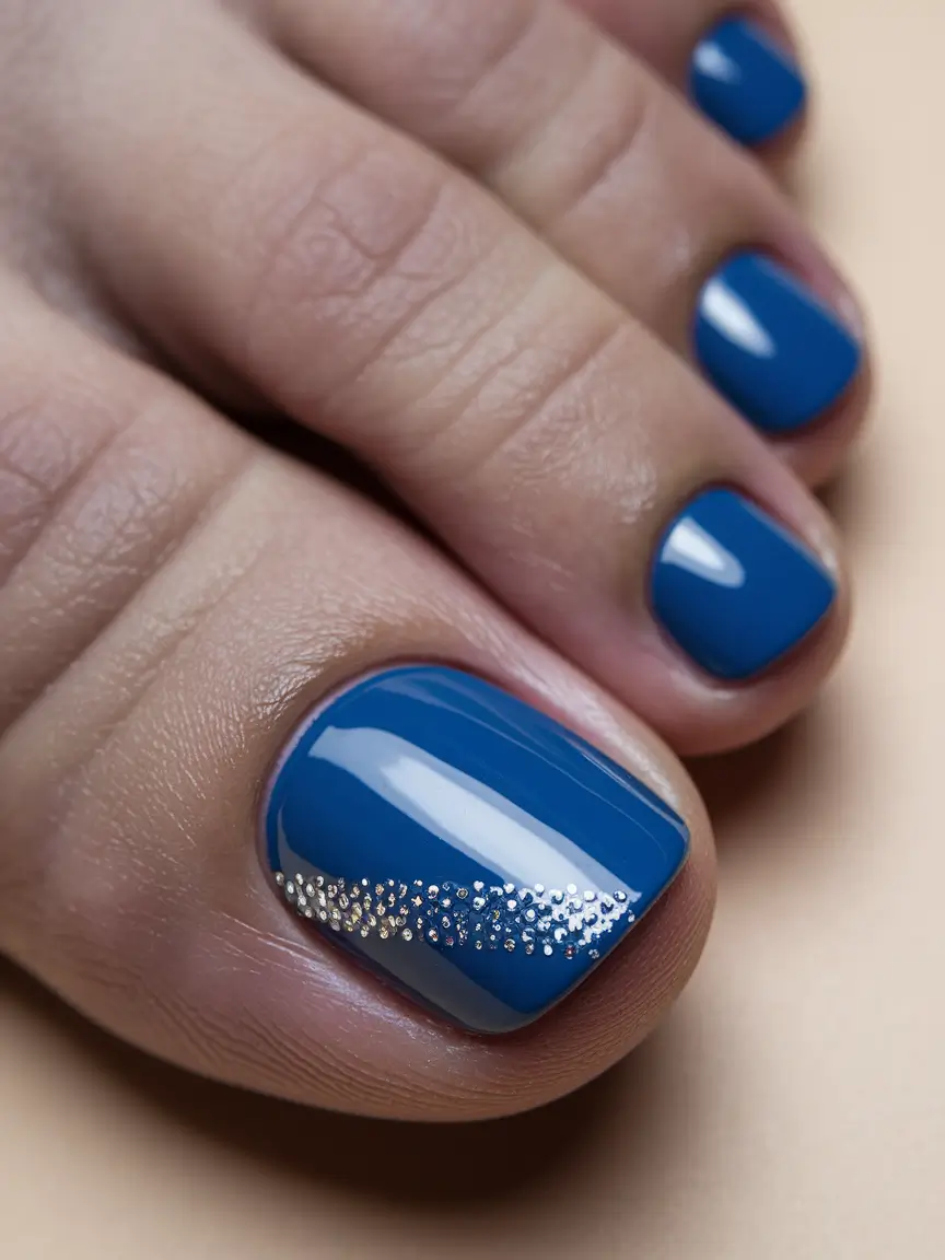 Bold Toe Colors for Summer 2025 Electric Blue with Subtle Sparkle