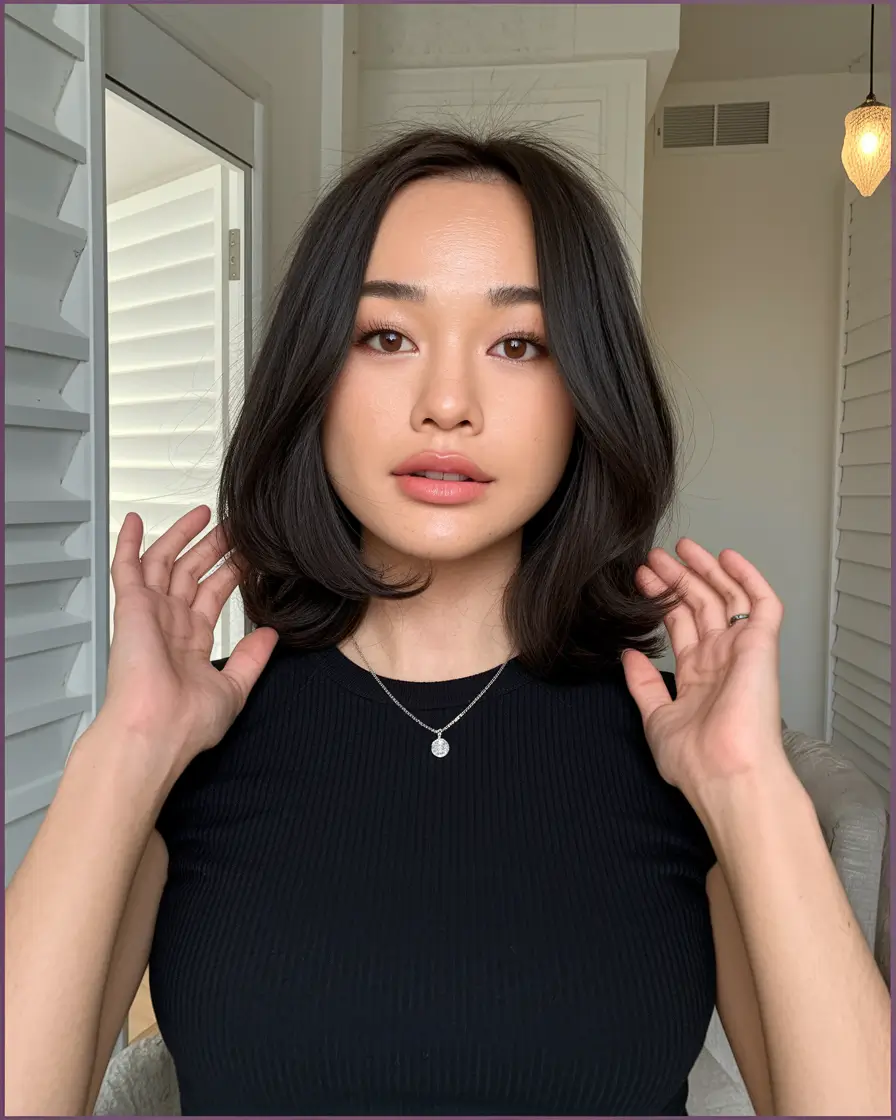 curtain bangs chic bob haircuts Light Layers and Fluffy Curtain Bangs