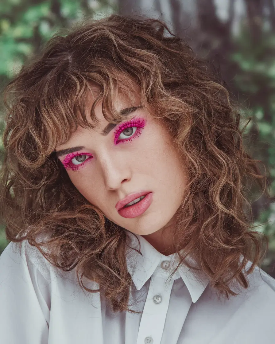 Curly Haircuts Inspiration - Natural Curls for Summer 2025+French-Inspired Mid-Length Shag with Fringe