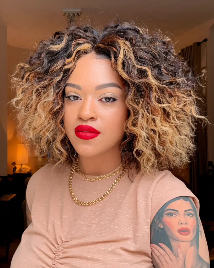 Curly Haircuts Inspiration - Natural Curls for Summer 2025+Platinum-Dipped Bold Volume Curls