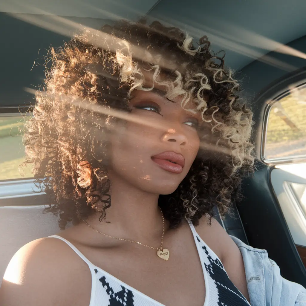 Curly Haircuts Inspiration - Natural Curls for Summer 2025+Curly Bob with Blond Contrast Bangs