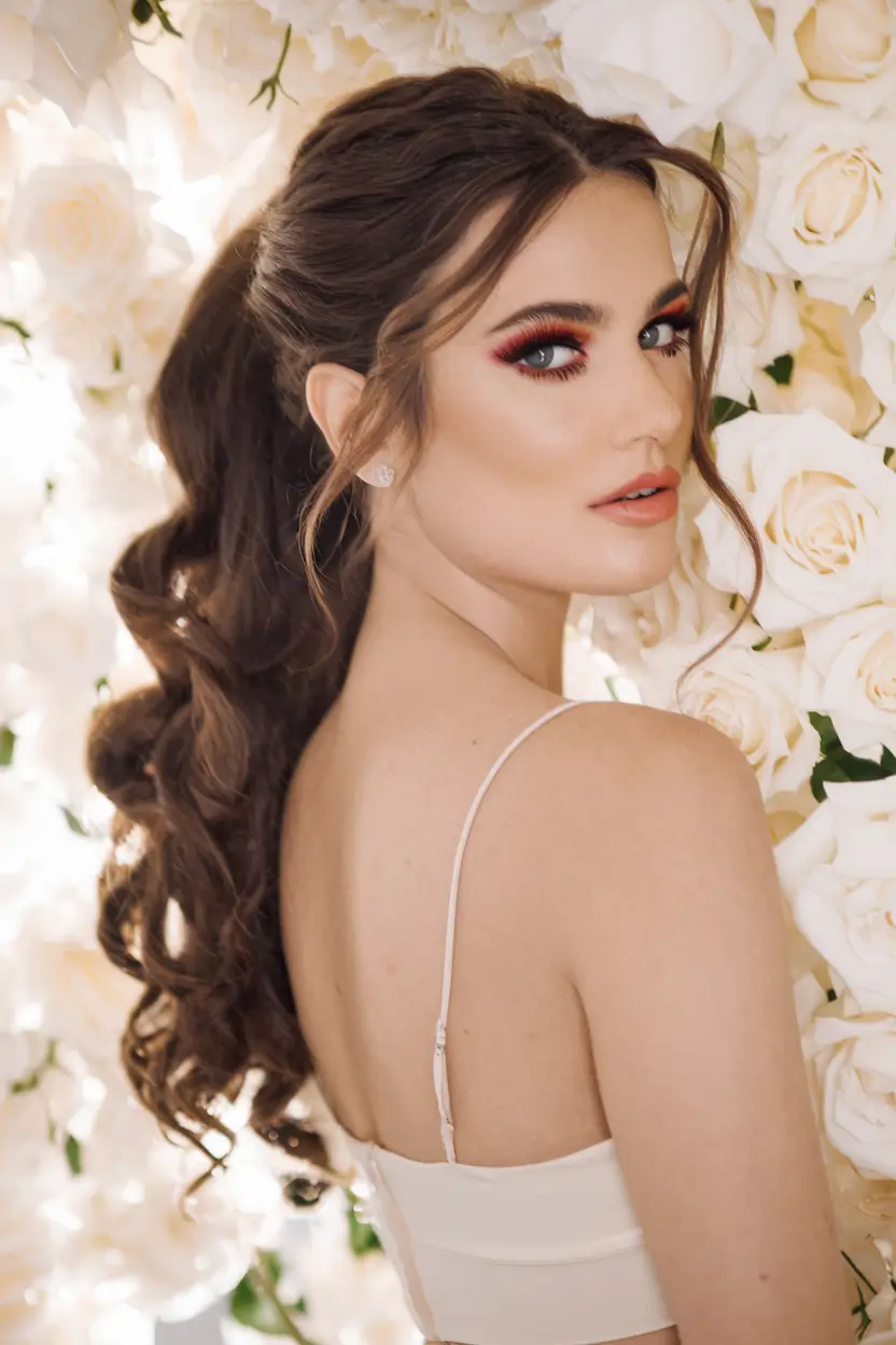 Cute Natural Summer Hairstyle Ideas 2025: Effortless Looks Romantic Curls In a Voluminous Ponytail