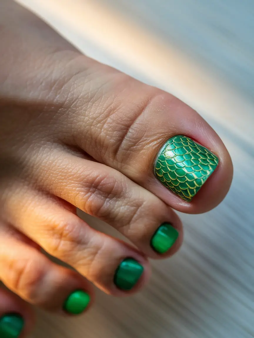 Cute Toe Nail Designs to Try Summer 2025 - Mermaid Tail Texture