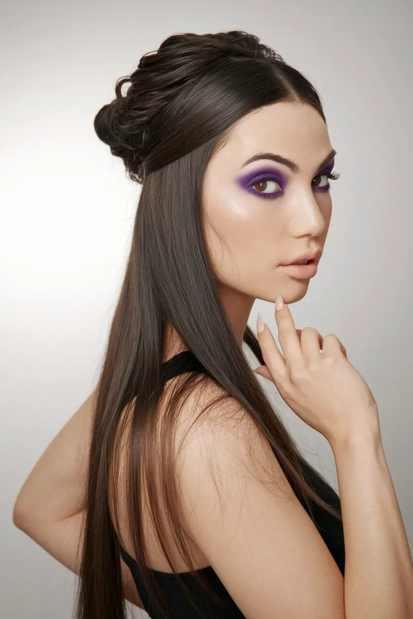 easy summer hairstyles straight hair half up