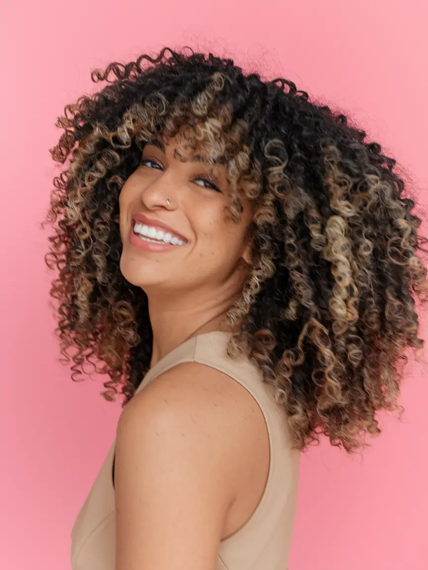 easy summer hairstyles Sunlit Power Curls with Blonde Touches