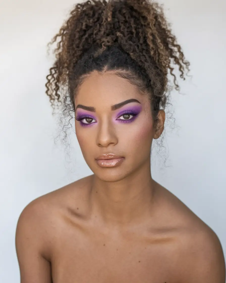 easy summer hairstyles Curly High Puff with Natural Texture