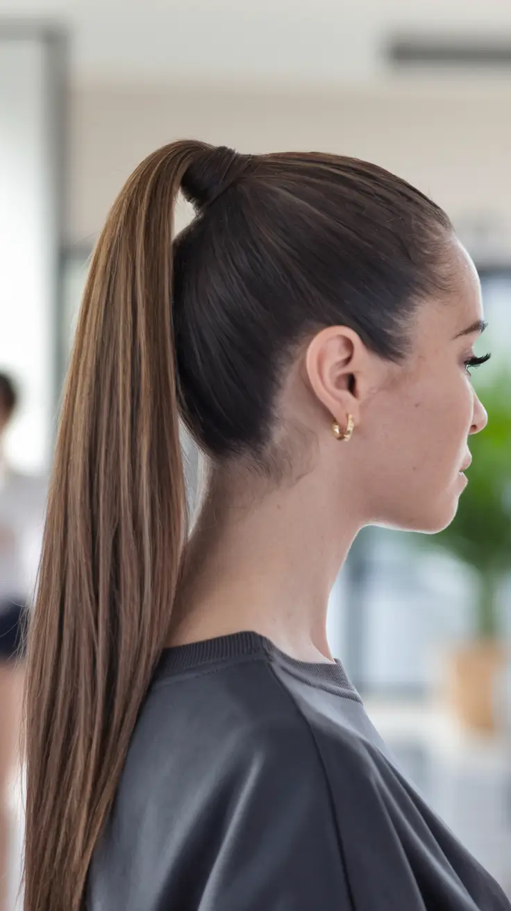 easy summer hairstyles Power Pony with Sleek Confidence
