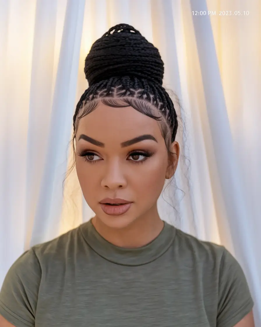 Effortless Looks Vacation Hairstyles for Summer 2025 Box Braids Into High Bun