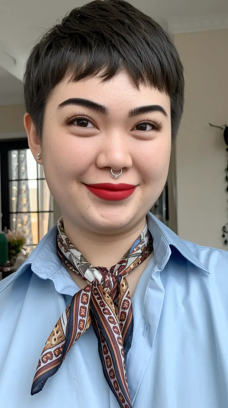 boy haircuts for chubby faces Boyish Pixie with Attitude