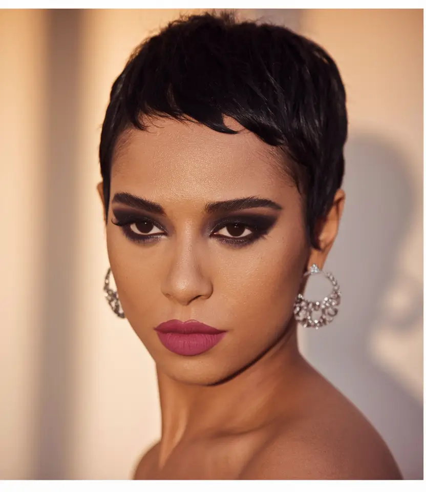 Fresh Inspiration Short Summer Haircut 2025 Sculpted Elegance with a Jet Black Pixie