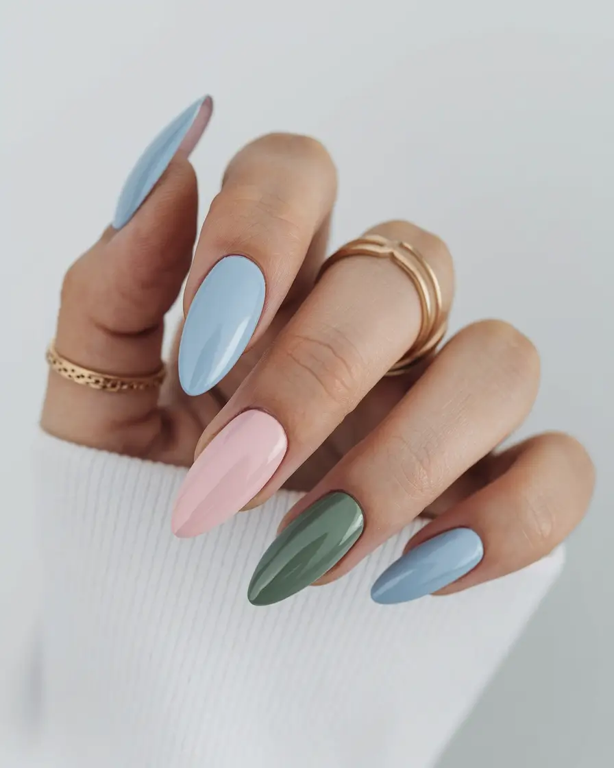 Fresh Nail Ideas to Try This May 2025 Pastel Harmony with a Hint of Sage