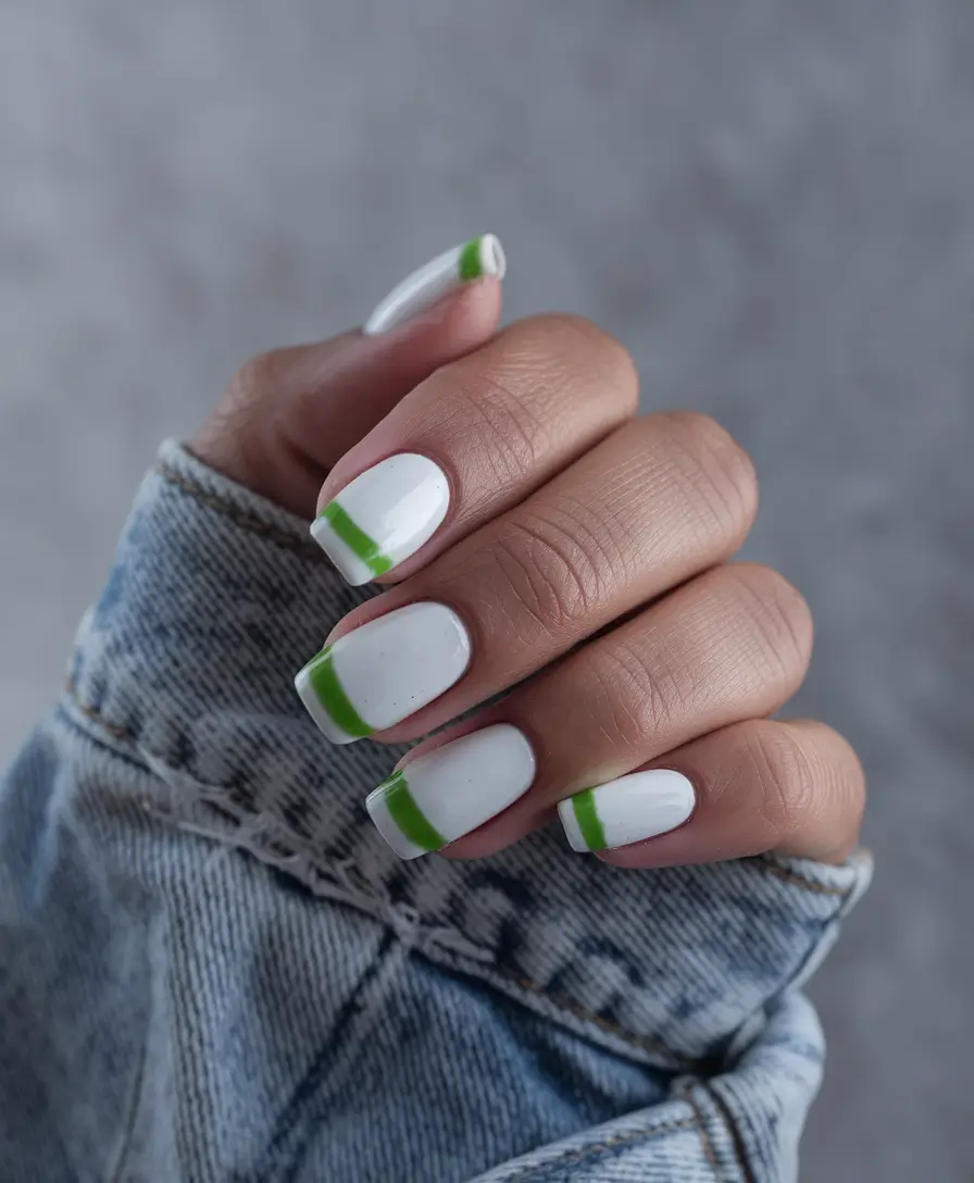 Fresh Nail Ideas to Try This May 2025 Modern French With a Spring Green Pop