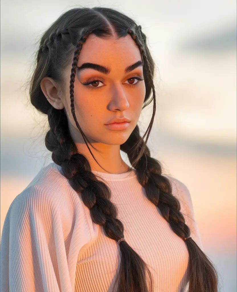 Fresh Summer Hairstyles for Teen Girls 2025 Loose Braids with Accent Plaits