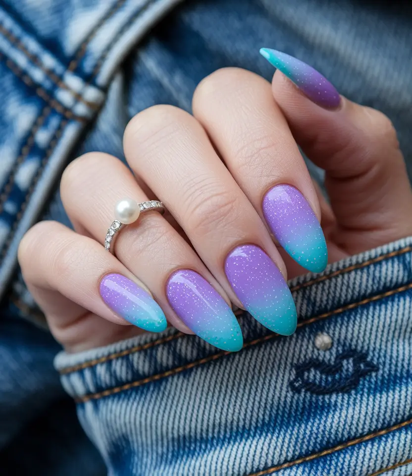 fun nail art ideas glitter galaxy gradient
