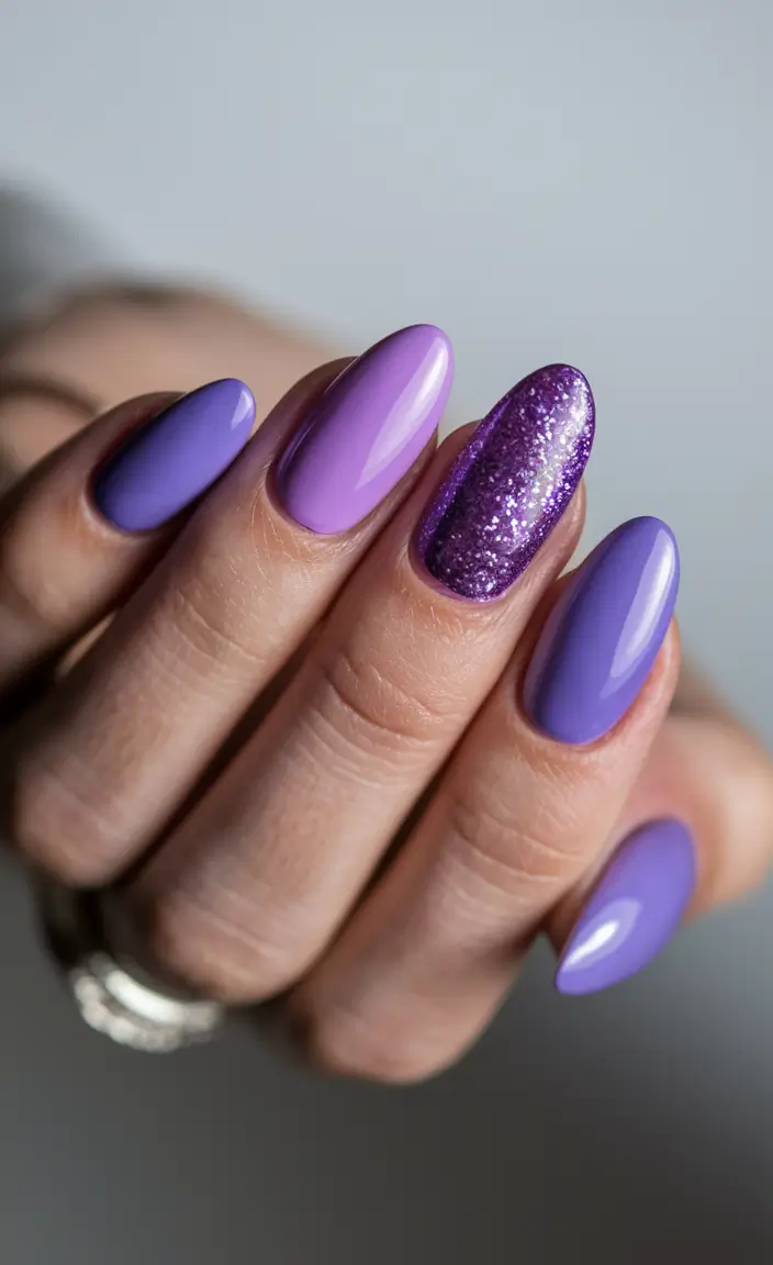 fun nail art ideas lavender sparkle pop