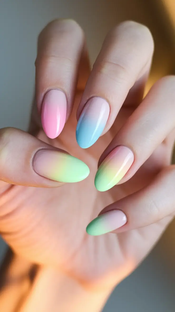 Glossy Gel Nails for Summer 2025 Pastel Daydream Gradient