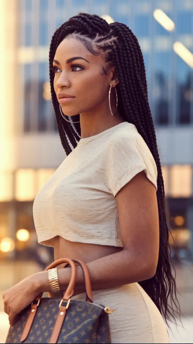 Gorgeous Braids for Black Women Summer 2025+Chic Triangle-Part Knotless Braids with Sleek Layers