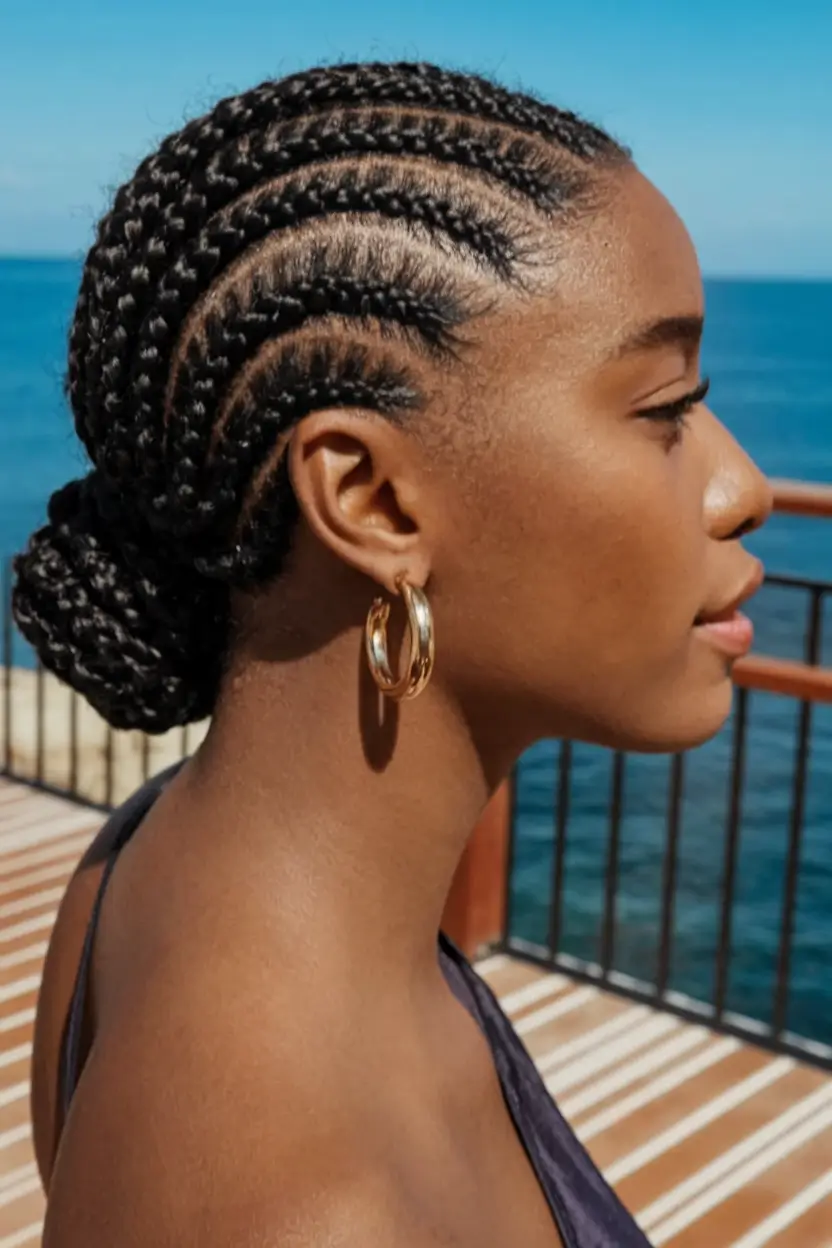 Gorgeous Braids for Black Women Summer 2025+Beach-Ready Braided Low Bun