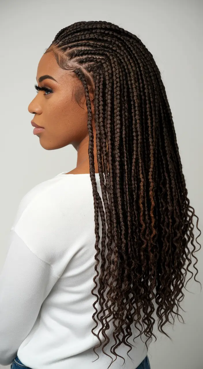 Gorgeous Braids for Black Women Summer 2025+Deep-Part Loose-End Box Braids in Auburn Blend