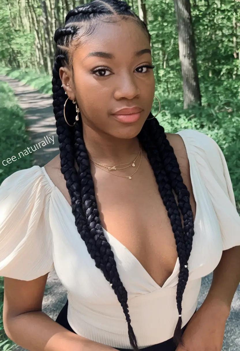 Gorgeous Braids for Black Women Summer 2025+Feed-In Braids with Defined Side Parts