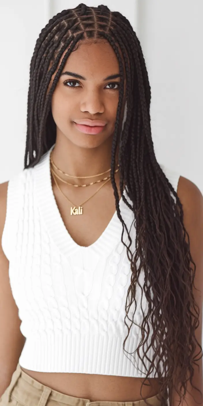 Gorgeous Braids for Black Women Summer 2025+Box Braids with Wavy Loose Ends