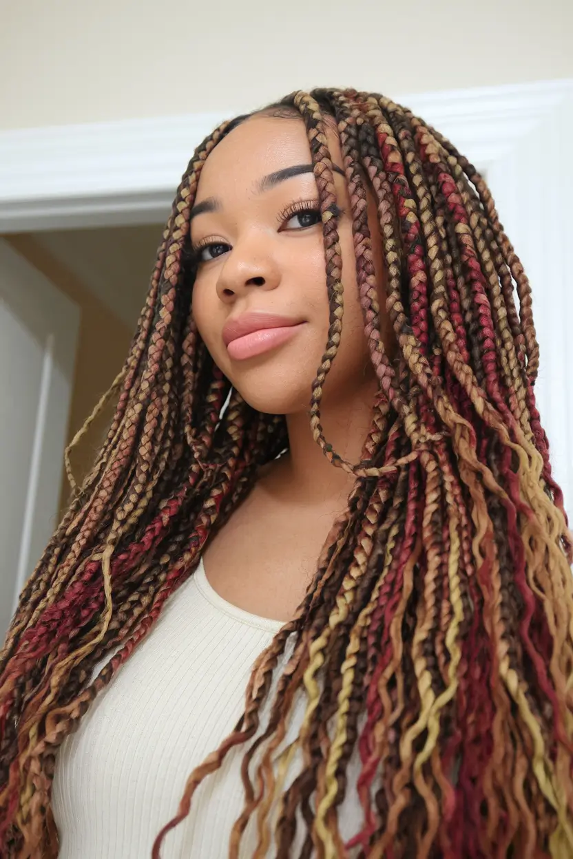 Gorgeous Braids for Black Women Summer 2025+Layered Braids in Warm Multitone Colors