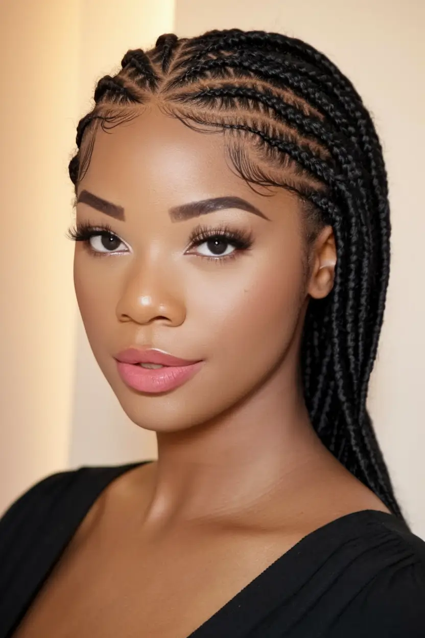 Gorgeous Braids for Black Women Summer 2025+Side-Swept Stitch Braids with Precision