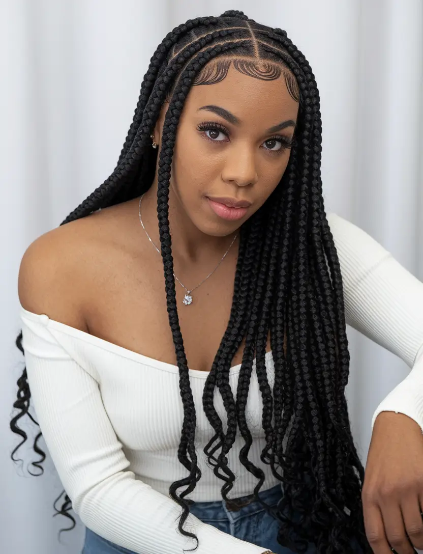 Gorgeous Braids for Black Women Summer 2025+Soft Parted Goddess Braids with Curly Ends