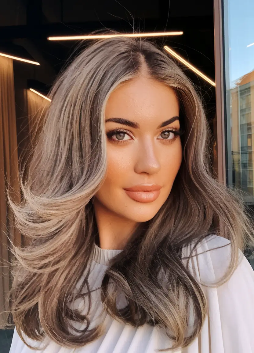 Layered Butterfly Haircuts - Summer 2025 Hairstyle Trends Silver Beige Butterfly with Brushed-Out Texture