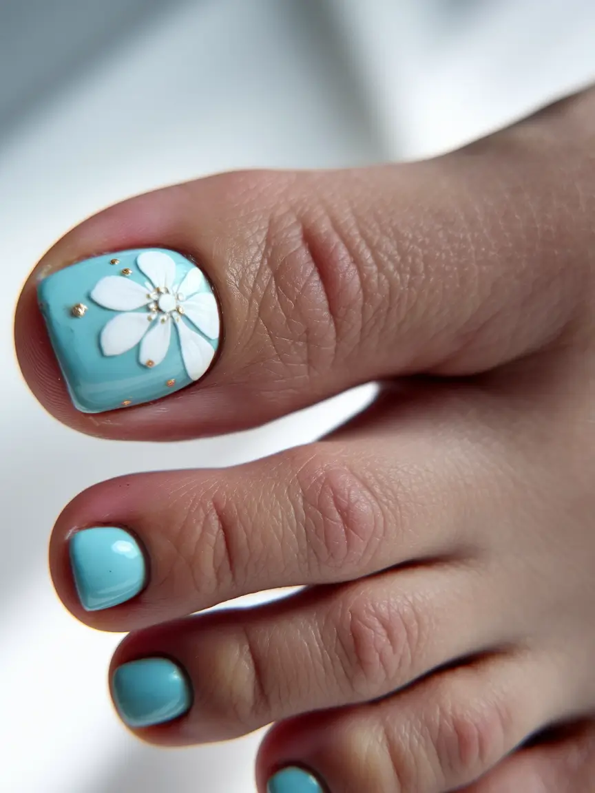may toe nails ideas 2025 Daisy Dreams in Baby Blue