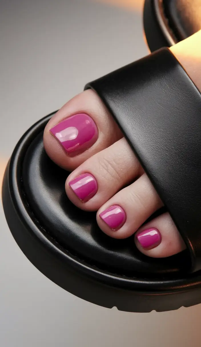 may toe nails ideas 2025 Classic Raspberry Gloss That Never Misses