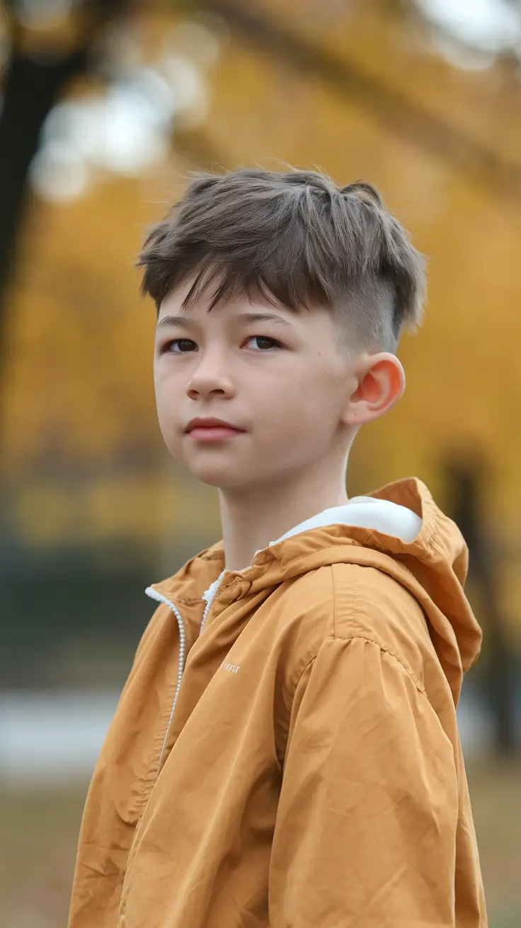 boy summer haircut 2025 Disconnected Fade with Tousled Fringe