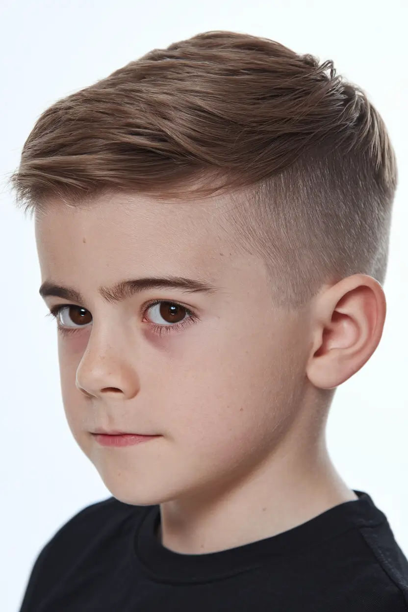boy summer haircut 2025 Sharp Sweep with Subtle Taper