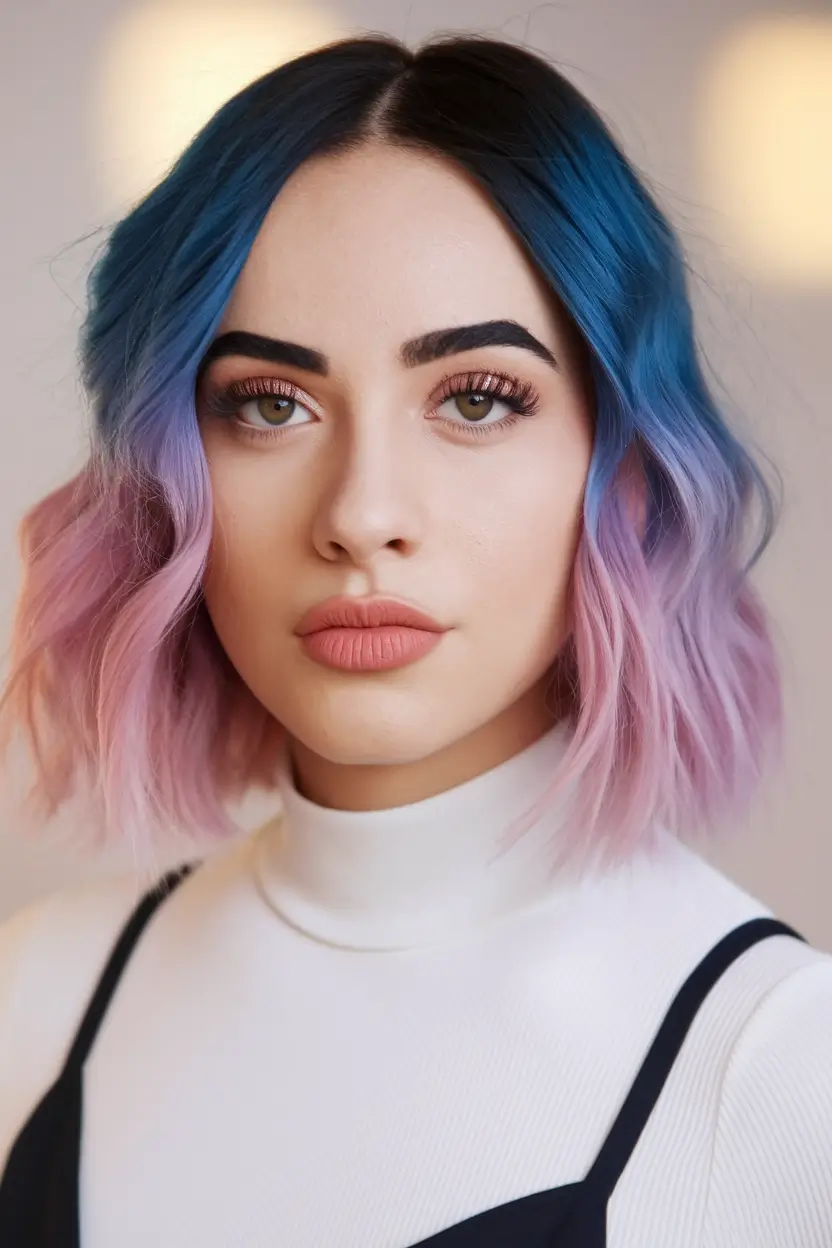 Modern Shades Summer Ombre Hair Color Ideas 2025 Pastel Pink with Lavender Ombre