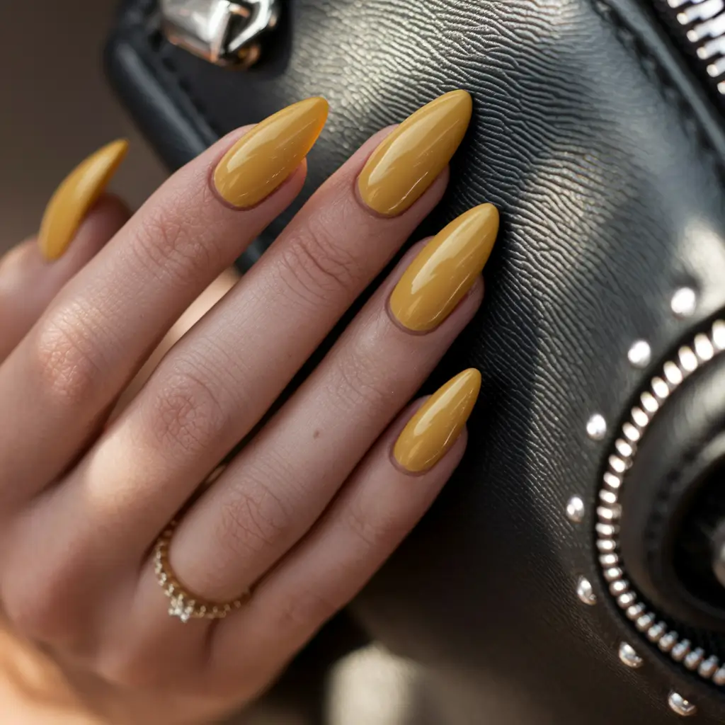 nail inspo summer basic Golden Dijon Gloss