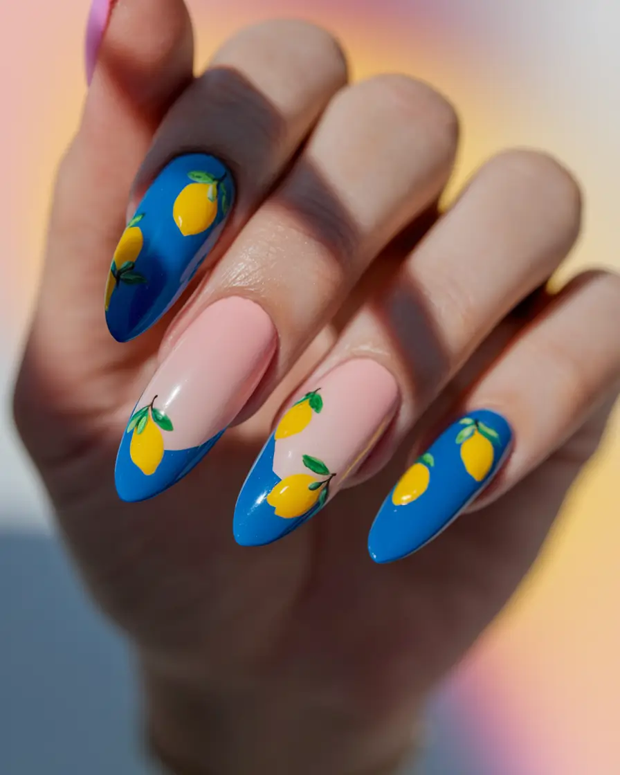 nail inspo summer french tip Lemon Zest French