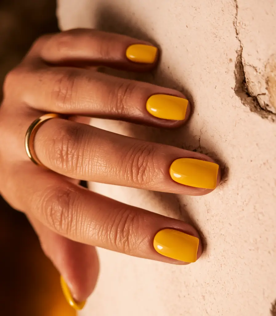 nail inspo summer short Bold & Bright Yellow Shorties