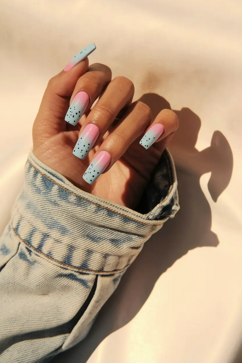 nail inspo summer simple Berry Sunset Dots