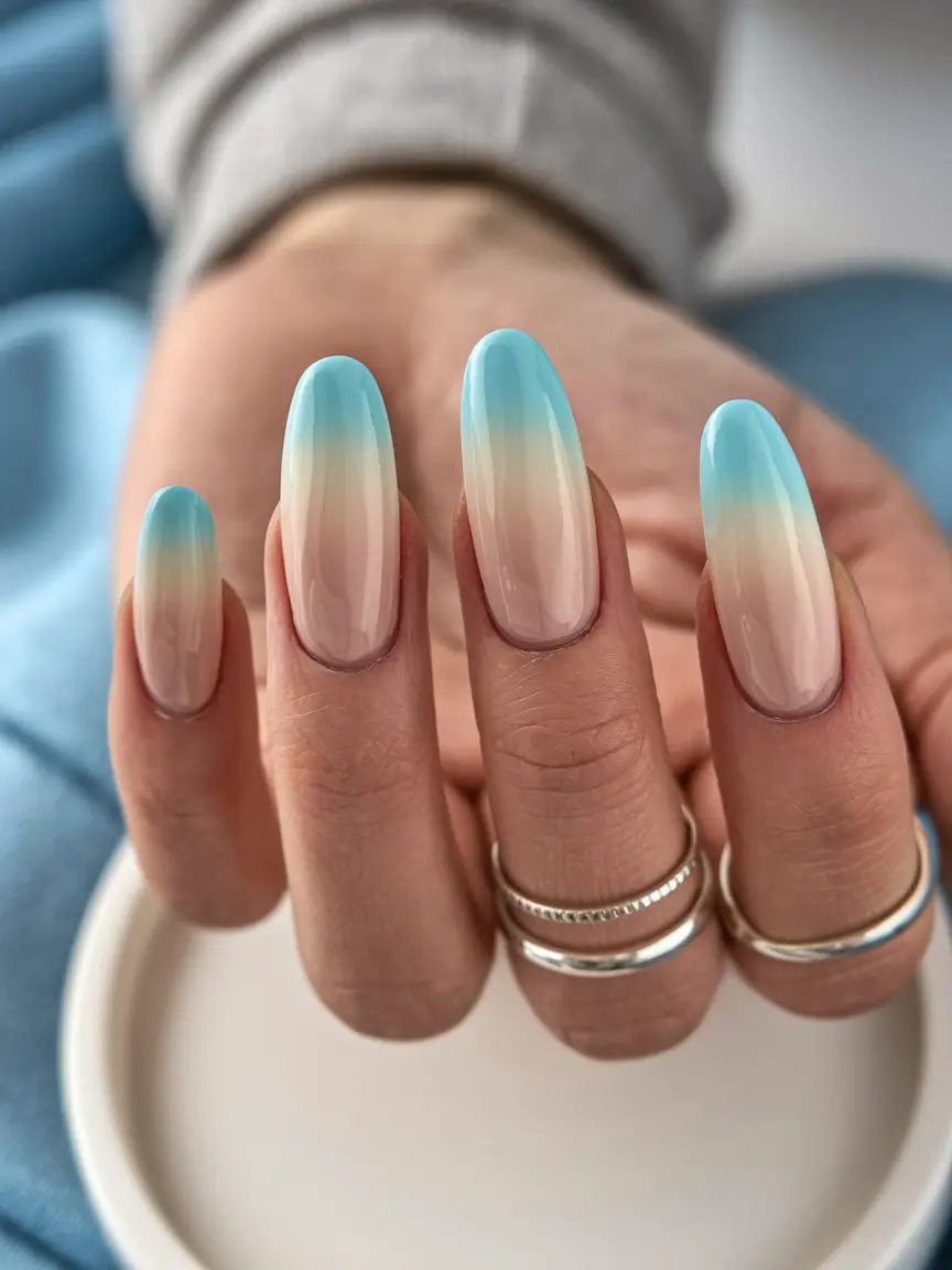 nail inspo summer blue Seafoam Skies