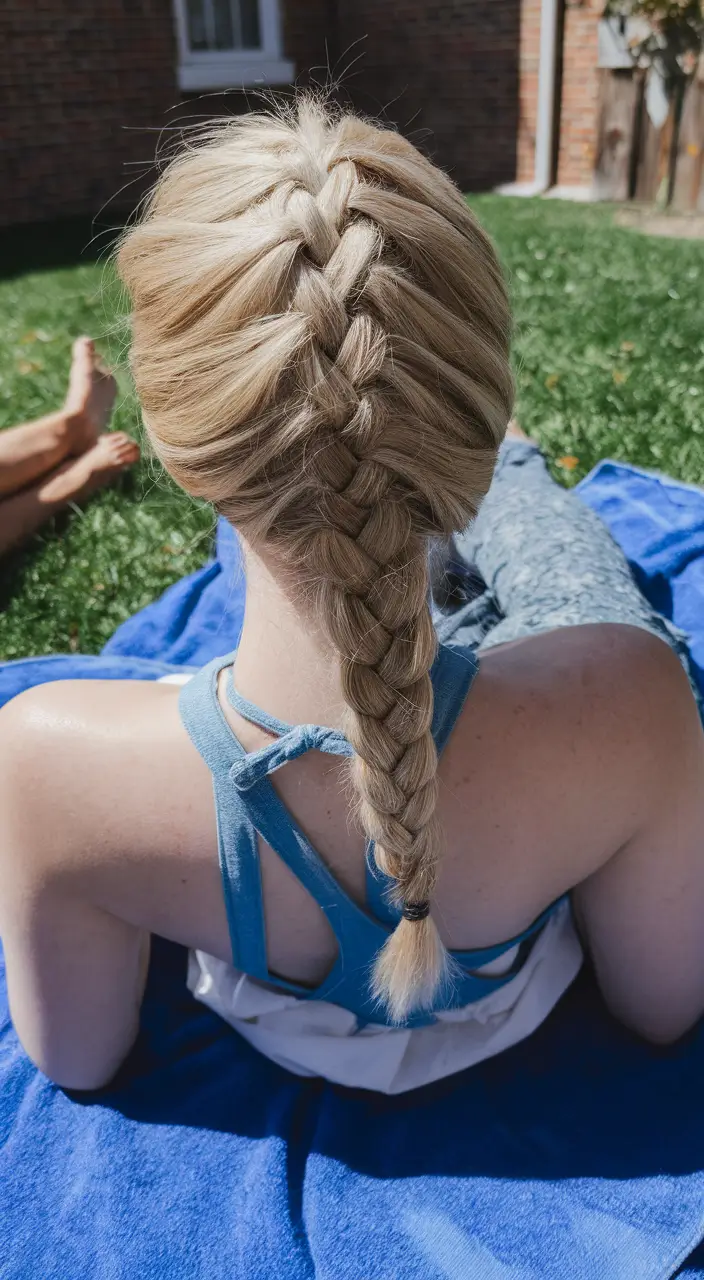 Practical Summer Swimming Hairstyles 2025 Classic French Braid for No-Fuss Pool Days