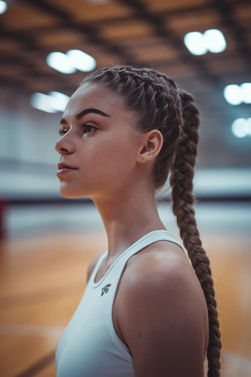 Practical Summer Swimming Hairstyles 2025 Tight Athletic Dutch Braid for Power Moves