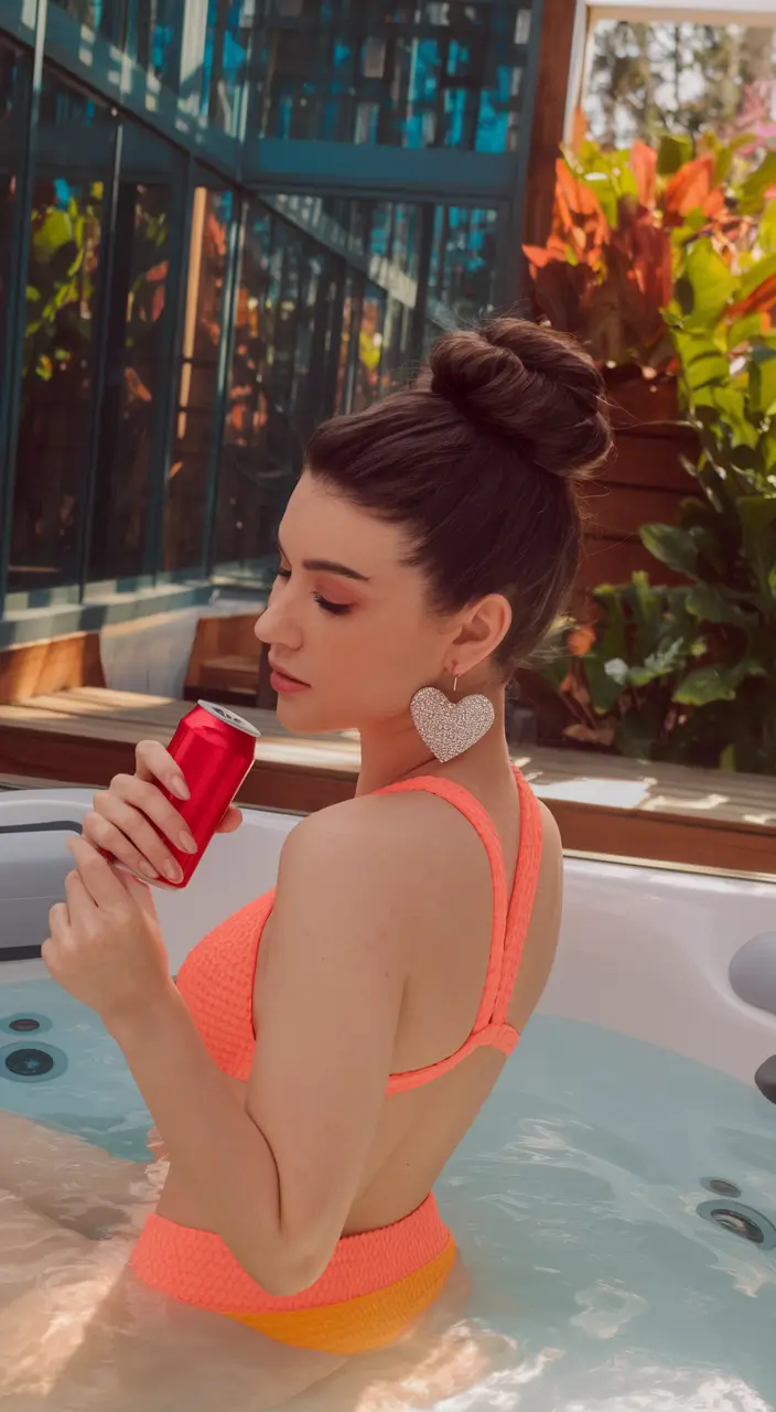 Practical Summer Swimming Hairstyles 2025 High Ballet Bun for Poolside Chic
