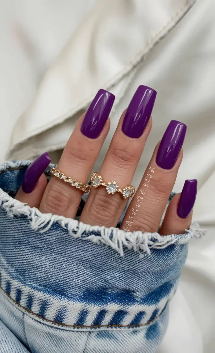Prettiest May Colors for 2025 Nails+High Drama Purple on Coffin Cut
