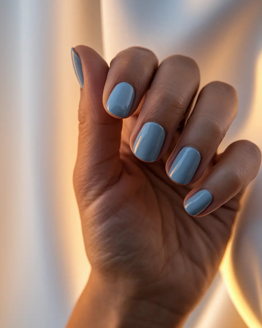 Short Nail Inspo for Summer 2025+Cloudy Blue Serenity