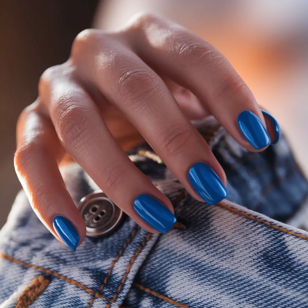 Short Nail Inspo for Summer 2025+Classic Blue with Summer Edge