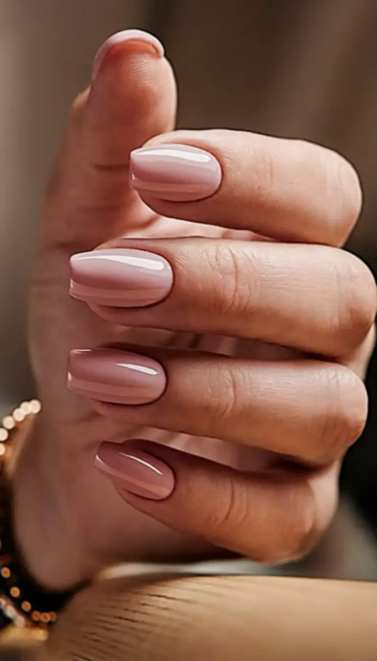 Short Nail Inspo for Summer 2025+Glossy Rose Nude Elegance
