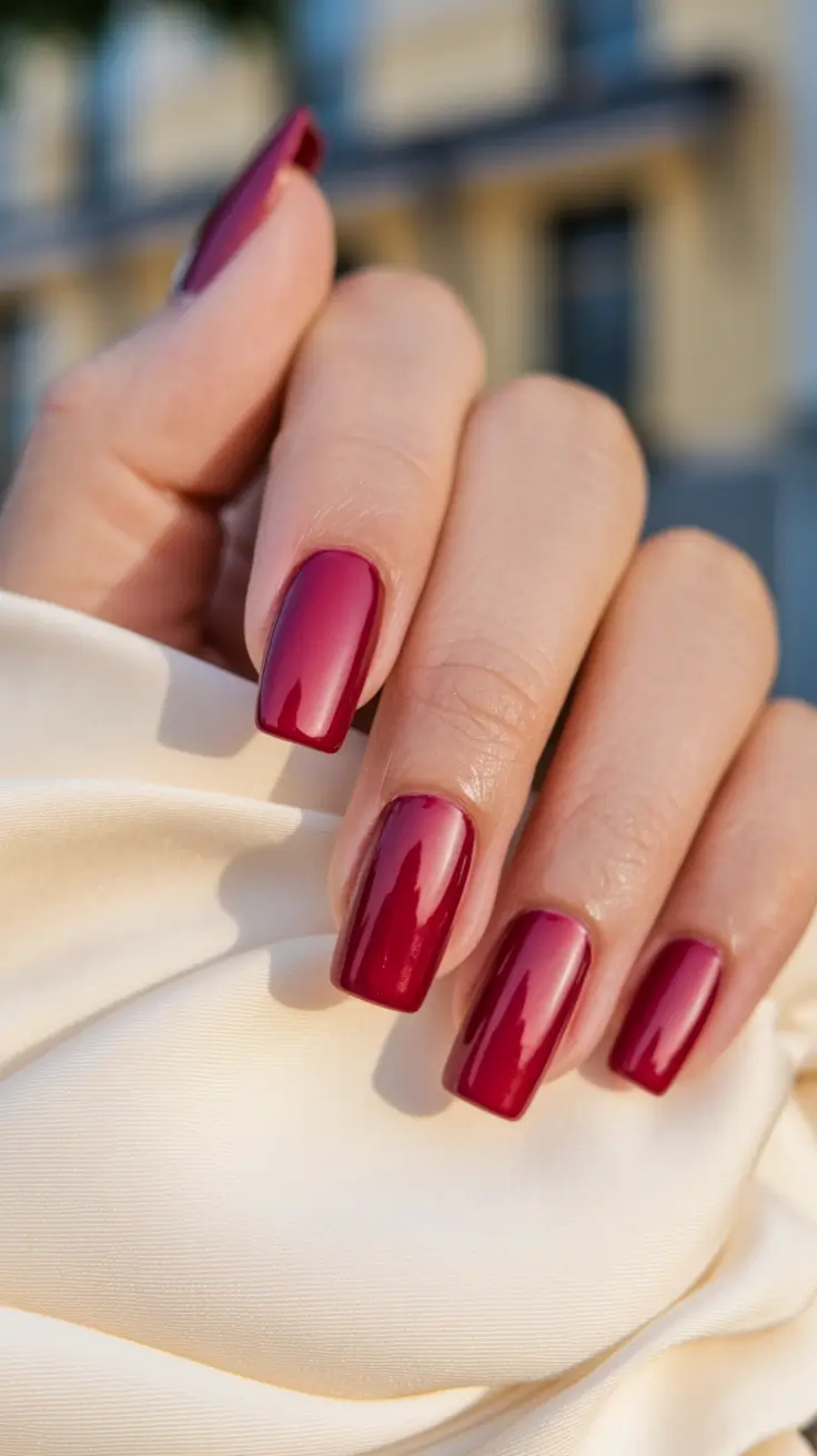 Summer 2025 Acrylics That Pop Glossy Sangria Square
