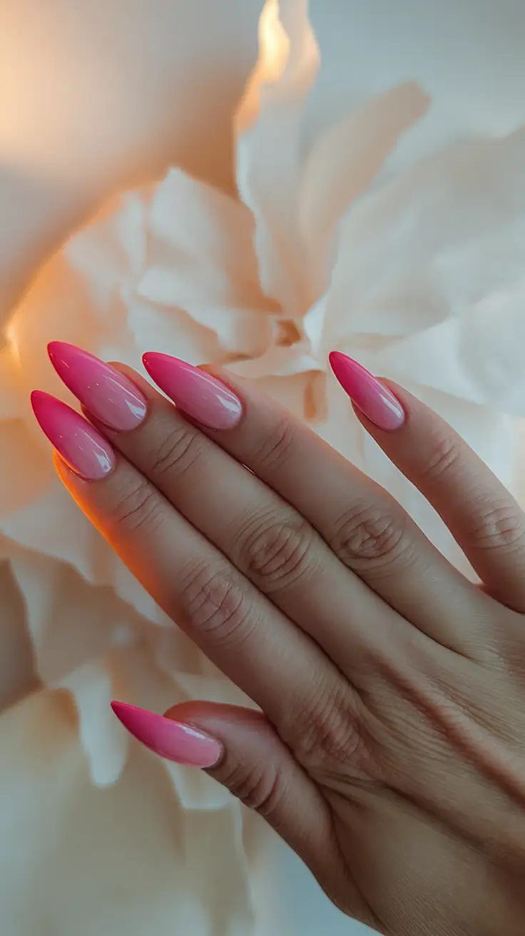 Summer 2025 Acrylics That Pop Soft Pink Flame Ombre