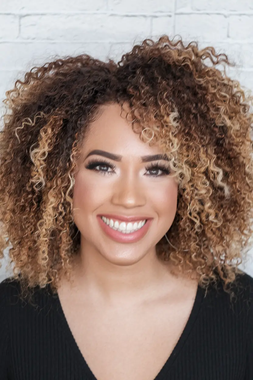 Summer 2025 Haircut Ideas for Round Faces - Curly Confidence with Layered Texture
