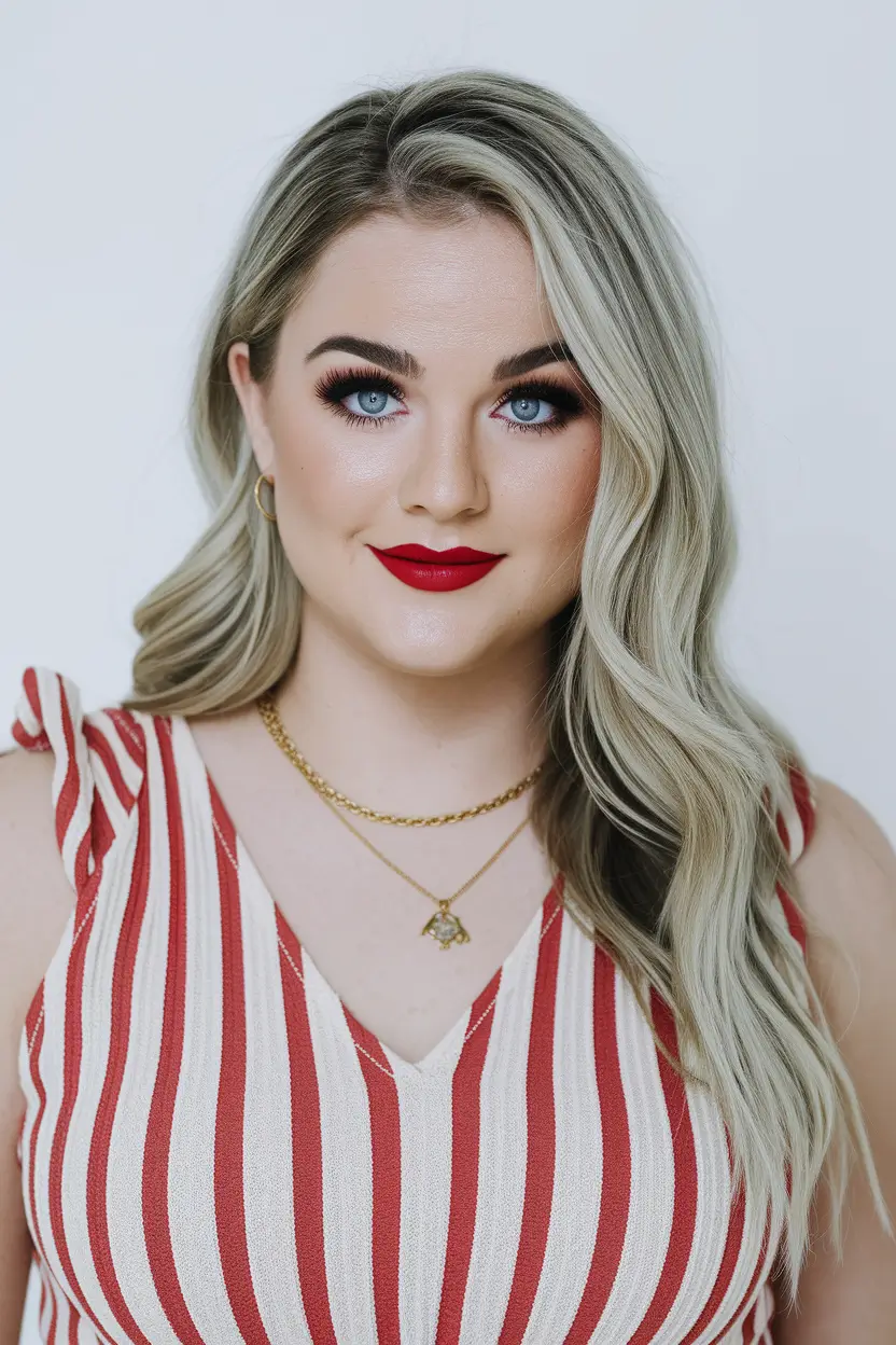 Summer 2025 Haircut Ideas for Round Faces - Side-Swept Layers with Cool Blonde Tones